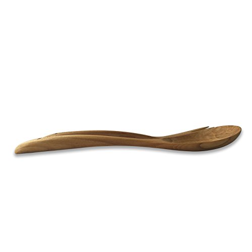 De Bois Salad Server Set A L Organic Teak Cooking & Serving Salad L Spoon & Fork Salad Mixed L Non Toxic Wooden Kitchen Utensils L Gift For Who Loved Healthy & Clean (Wooden, Salad Server Set A) #TOP6