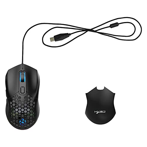 predolo Kabelgebundene Gaming-Maus, RGB-Hintergrundbeleuchtung, ergonomisch, 6 programmierbare Tasten, 7200 DPI, Mäuse für Computer, Notebook, Desktop, Büro, Schwarz Cover