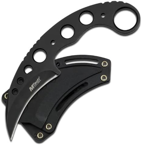7" TACTICAL COMBAT Karambit Claw FIXED BLADE KNIFE Army Hawkbill w/ SHEATH BLACK