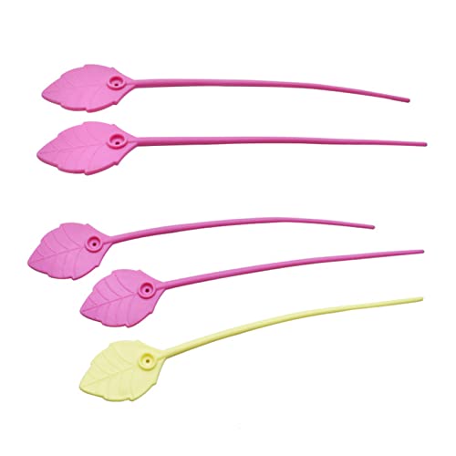 BELOWSYALER Colorful Silicone Twist Ties,All-Purpose Bag Sealing Clips,Food Saver,10Pieces Leaf Shape Silicone Tie Cable Food Bag Sealing Organizer Supplies for Snacks Gift Sealing Storage Package - Thumbnail 4