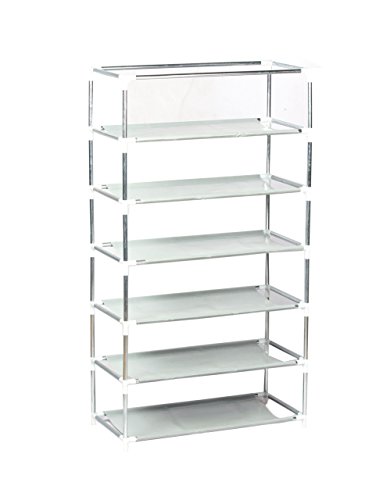 Image of GTC Light Weight Foldable Shoe Shelves Storage Organizer for Home and Office (6 Layer) (White Circle)