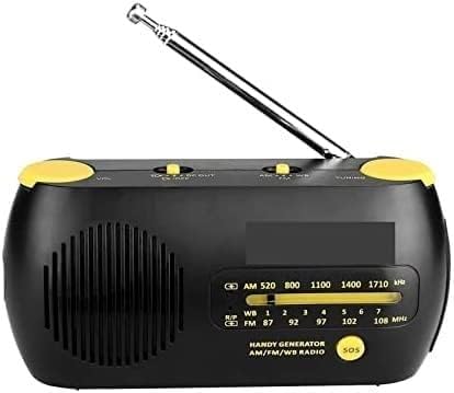 Radio pogodowe FM Am NOAA z awaryjnym SOS, korbką, odbiornikiem solarnym i latarką, odtwarzaczem MP3 D