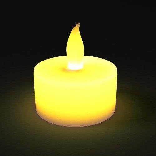 BEST FLAMELESS TEA LIGHTS(24 Pack)-Flameless Candles No Drips,No Mess-Bonus 6 Designer Decorating Bags-Battery Tea Lights for Wedding,Home Decor & Christmas-Yellow Flickering Flame Electric Led Candle