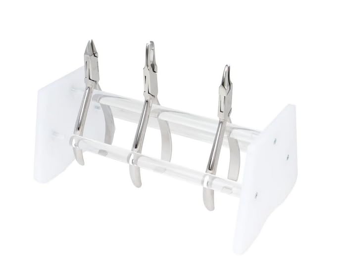 AmeriCan Goods Single Straight Dental Plier Rack Organizer Stand Holder for Orthodontic Plier (White)