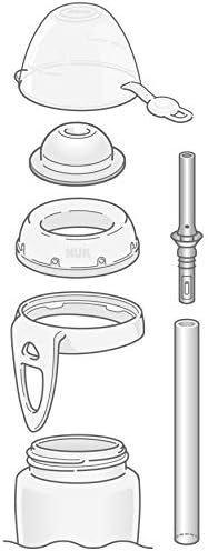 Kubek dla niemowlaka NUK Flexi Cup | 12m+ | 300 ml | Szczelna i miękka słomka do picia | Klips i ochronna przykrywka | Nie zawiera bisfenolu A | Żółty