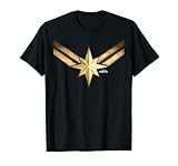 Captain Marvel Gleaming Chest Logo Graphic T-Shirt
