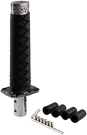RYANSTAR Universal Gear Shift Knob Sword Shift Knobs Katana Samural Shift Gear Lever Compatible with Manual Cars Most Automatic Cars with 4 Adapters Black Black