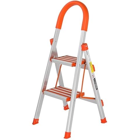 LUISLADDERS 2 Step Ladder Aluminum Lightweight Folding Step Stool Portable Home and Kitchen Anti-Slip Stepladder 350lbs EN131 (2 Step) Cover
