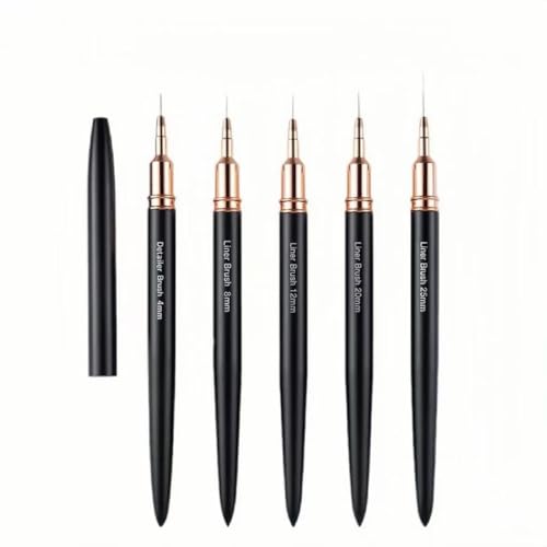 Metallic Nail Art Liner Brushes Set, Nail Art Dotting Tool, 5 pcs...