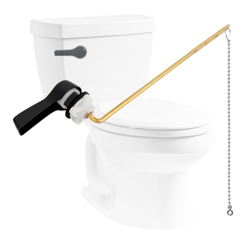 Image of Hibbent Universal Metal Front Mount Flush Toilet Handle Kit, Matte Black