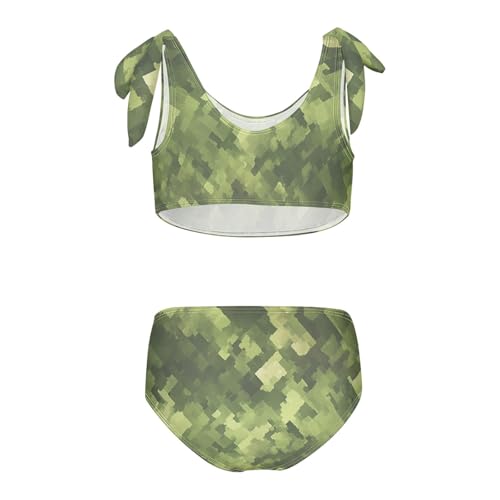 KLL Military Camouflage Pattern Safari Girls' Two Piece Bikini Sets Beach Swimsuits Swimwear Adjustable Strap2