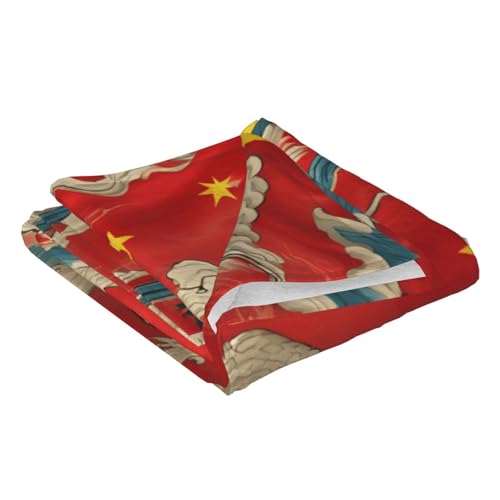 Couverture drapeau chinois douce chaude et légère jeté de lit compact 127x101 cm - 5