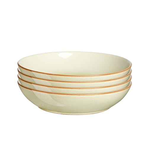 Denby - Heritage Orchard Pasta Bowls Set of 4-22cm Diameter - Dishwasher & Microwave Safe, Oven Proof Stoneware Dishes for Dinner, Lunch, Noodles, Rice - Ceramic Chip Resistant for Everyday Use