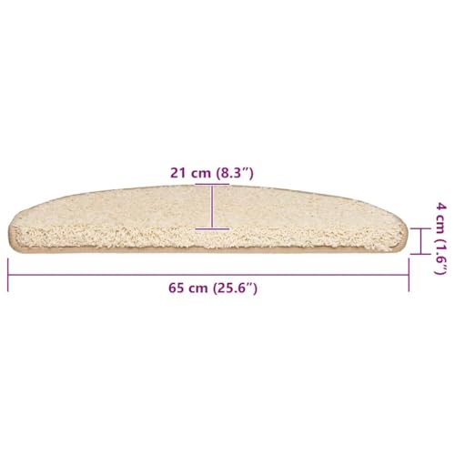 Tapis d'escalier en polypropylène durable de couleur crème