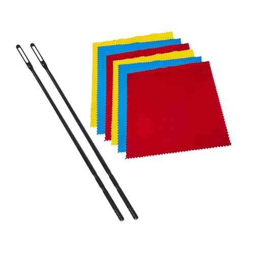 Colaxi Flute Cleaning Rod and Cloth,Flute Cleaner,Flute Cleaning Supplies Flute Accessories Flute Cleaning Kit Flute Polishing Cloth, 3 Color