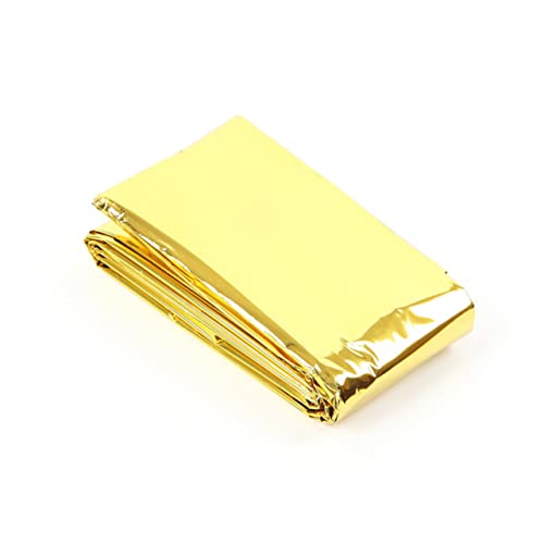 DECOMELODY 5Pcs Emergency Survival Blanket Golden Foil Reflective Outdoor Blanket Lightweight for Hiking Climbing Aid and Emergency