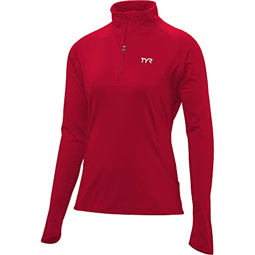 Pull zippé 1/4 TYR Alliance sweat sport femme manches longues chaud