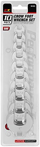 Performance Tool W453 10-Piece SAE Open End Crowfoot Wrench Set image 4
