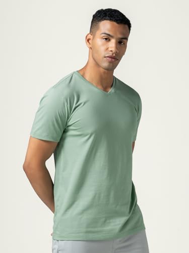 Image of DAMENSCH Regular Fit Cotton Blend Tshirt Half Sleeve Crew Neck Comfortable Casual Lightweight Premium Vortex Elemental Breeeze Tshirts for Men Pack of 1
