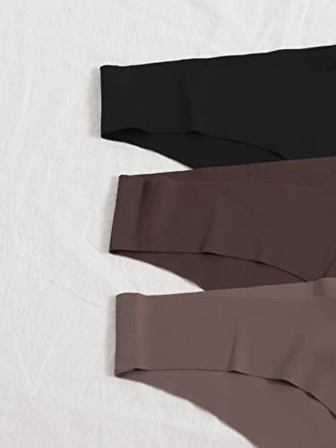 Shein Women's 7 Piece No Show Low Rise Underwear Seamless Stretch Hipster Briefs Multicolor Coffee L #TOP2