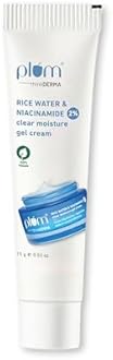 Plum 2% Niacinamide & Rice Water Superlight Gel Cream Moisturizer for Face | Oil-Free Hydration | Brightens, Fades Blemishes | Dermat-Tested | All Skin Types | Women & Men | 100% Vegan | 15 g