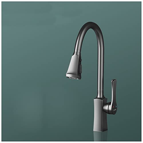 Grifo de cocina extraíble con rociador, grifo de cocina de arco alto con rociador extraíble, grifo de doble función para fregadero, grifos de cocina con rociador extraíble, grifo de cocina de latón,