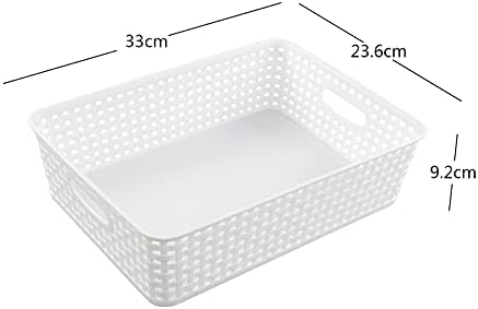 Lesbye 24-Pack Office Storage Baskets Tray for Cupboards, A4 Plastic Basket with Handle, White