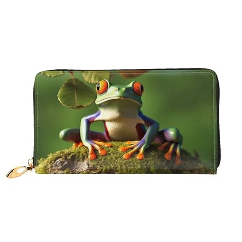 Peace Frog Tree Women Wallets Leather Zip Around Clutch Purses Waterproof Credit Card Holder With Phone Holder Ladies Travel Coin Purse