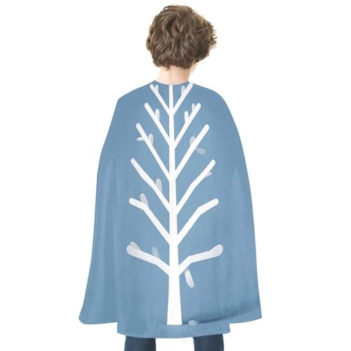 Cape imprimée arbre blanc adulte unisexe costume halloween et accessoires de cosplay