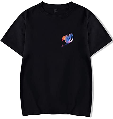 YIMIAO Garçon Fille Fairy Tail Tshirt à Manches Courtes，Japonais Animé Gray Natsu Été T-Shirt Cosplay Tee(L)