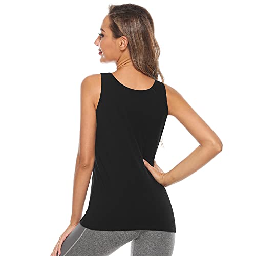 Orrpally Basic Tank Top with Bra for Women Cotton Shelf Bra Undershirt Cami Tank Tops 3-Pack3