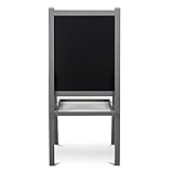 Amazon Basics 2-Sided Easel with Storage Tray, White Board and Chalk Board Surface, Gray Finish