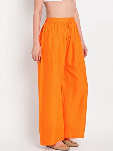 Image of Go Gazab - Stylish Women's Palazzo: Trendy Rayon Solid Color Ethnic Wear Palazzo