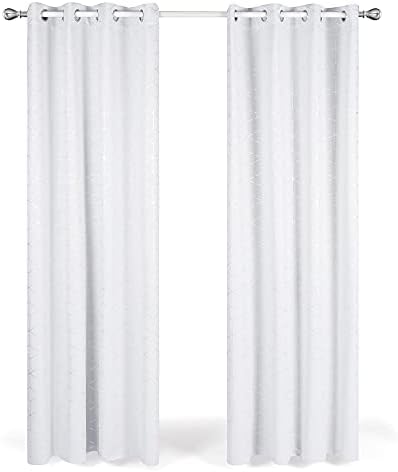 Deconovo Functional Eyelet Blackout Curtains, Diamond Foil Printed Curtains, Thermal Insulated Curtains for Boys Bedroom, 52 x 72 Inch(Width x Length), Chocolate, One Pair