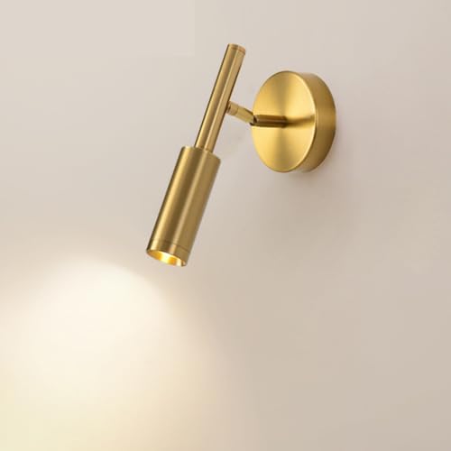 Lampe murale dorée moderne en métal avec spots de plafond LED orientables haut de gamme