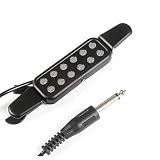 Przetwornik Do Gitary Sound Hole Clip-on Gitara Akustyczna Przetwornik Wzmacniacz Głośnik Soundhole 12 Otworów Czarny Złoto-srebrny(Silver)