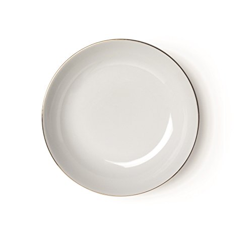 Excelsa Gold Piatto Fondo, Porcellana, Bianco/Bordo Oro, 21x21x4 cm
