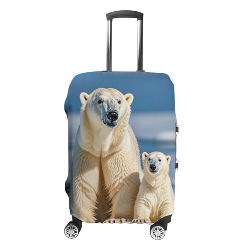 Luggage Covers Anti-Scratch Suitcase Cover 2 Polar Bears Washable Elastic Suitcase Protector Travel Luggage Protector Covers Carry On Luggages Cover XL (30-32 inches)