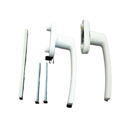 Genérico Manilla De Puerta Corredera Doble Cara Plástico Y Acero Con Cerradura, For Puertas 53-63 Mm. Número Modelo: DH706