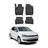 Tapis de Sol Compatible avec VW Polo 2009-2017 TPE Noir