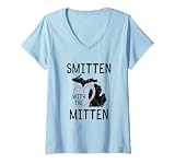 Womens Michigan - Smitten With The Mitten V-Neck T-Shirt