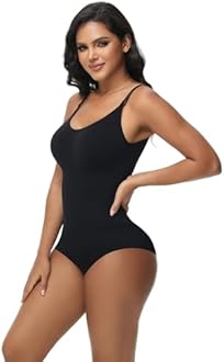 Women Shapewear Bodysuit Tummy Control Seamless Sculpting Adjustable Straps Body Shaper