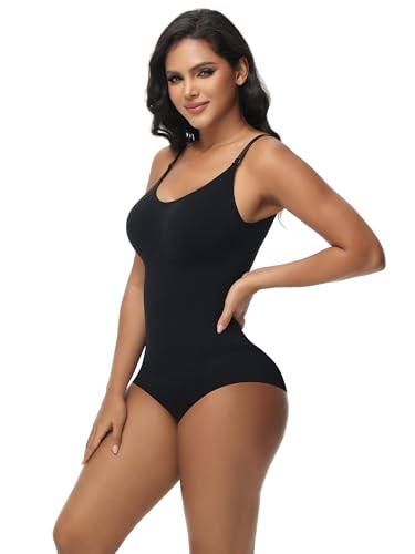 Women Shapewear Bodysuit Tummy Control Seamless Sculpting Adjustable Straps Body Shaper
