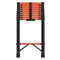 JENPECH Telescoping Ladder 12.5 FT, Heavy Duty 330lbs Max Capacity Extension Collapsible Ladder with Anti-Slip Feet for Home, Roof, RV, Outdoor Work Black