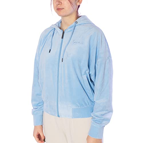 Karl Kani Damen KW213-067-1 Chest Signature Velvet Jacket S light blue