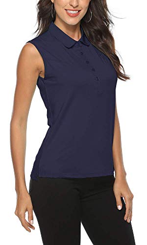 Image of AIRIKE Golf Polo Shirts for Women Sleeveless Summer Sports Athletic Fashionable Workwear-Quick Dry Womens Tank Tops