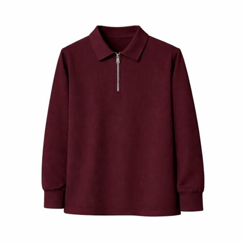 Image of Mack Jonney Men's Premium Ribbed Half-Zip Polo T-Shirt | Long Sleeve Soft Stretch Fabric | Stylish Casual & Smart Wear Top-M6814
