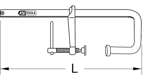 KS TOOLS 145.0431 Steel screw clamp with T-handle, 140mm - Image 2