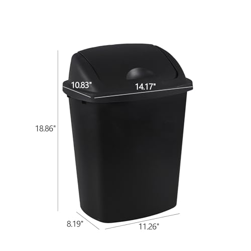 Set 4 Canecas de Basura 6 Galones con Tapa Negra miniatura 4