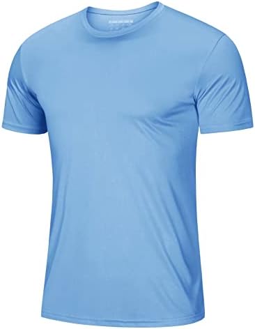 T-Shirts for Men Quick Dry Top Tee Rash Guards Running Shirt Dry Fit Lightweight Sun Shirts Gym Active T-Shirt Sky Blue